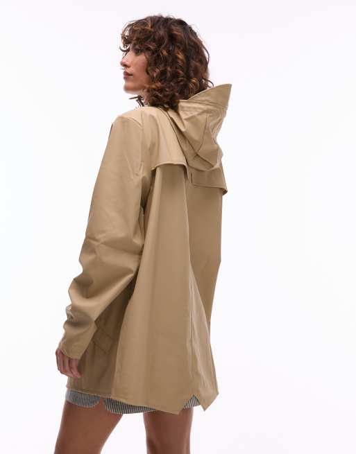 Rains 12010 unisex waterproof short jacket in sand