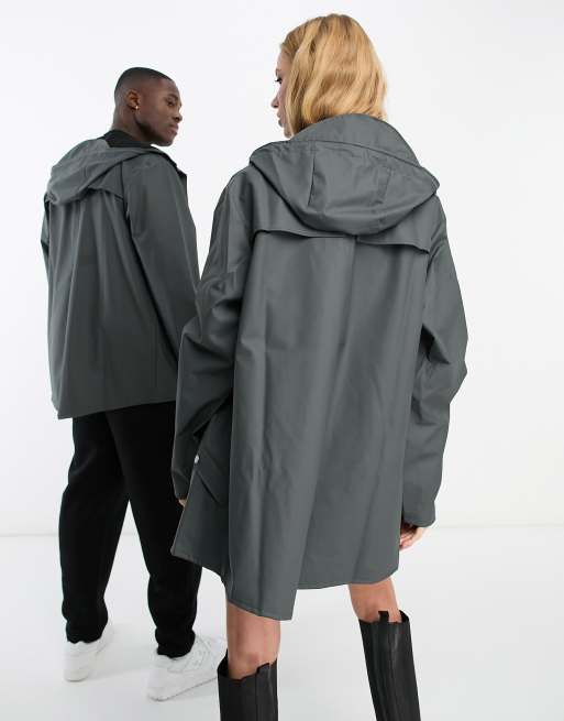 Short sale rain coat