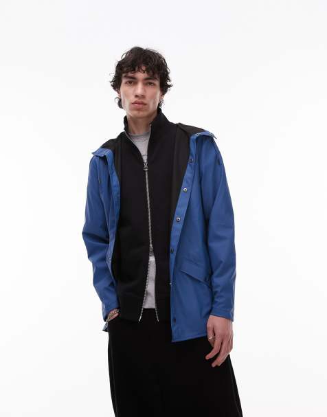 Rains – 12010 – Wasserdichte, kurze Jacke in Blau - view 1