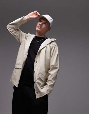 Rains - 12010 - Wasserdichte, kurze Jacke in hellem Steinbeige-Neutral