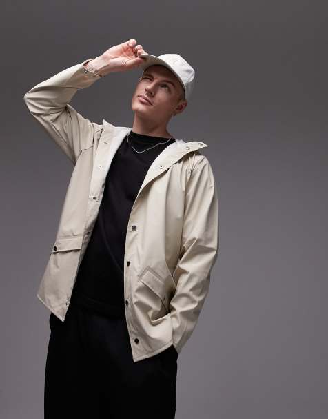 Rains – 12010 – Wasserdichte, kurze Jacke in hellem Steinbeige - view 1