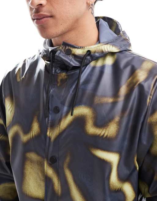 Rains 12010 waterproof short jacket in abstract print, 2 of 4