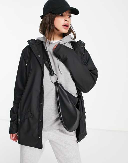 Rains 12010 waterproof short jacket in black | ASOS