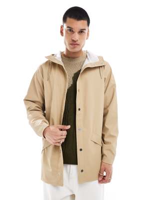 Rains Snap Closure Raincoat Jacket In Sand In Neutral