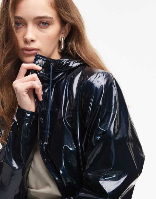 ジャケット・アウター deres 9th collection short coat (noir) Rains 12010 zip up waterproof short jacket in navy shine | ASOS