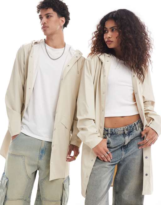 Rains - 12020 - Giacca impermeabile taglio lungo color crema