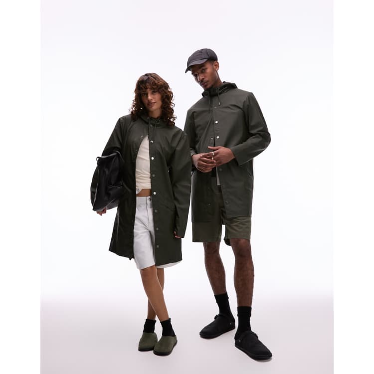 Rains 12020 Giacca lunga impermeabile unisex verde ASOS