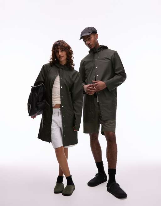 Rains - 12020 - Giacca lunga impermeabile unisex verde