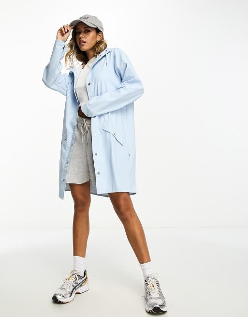 Rains – 12020 – Jasnoniebieska długa kurtka przeciwdeszczowa unisex, 3 z 4