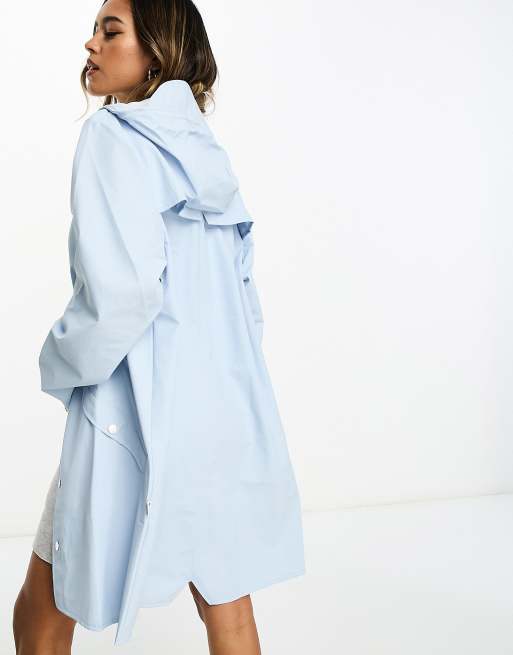 Rains – 12020 – Jasnoniebieska długa kurtka przeciwdeszczowa unisex, 4 z 4