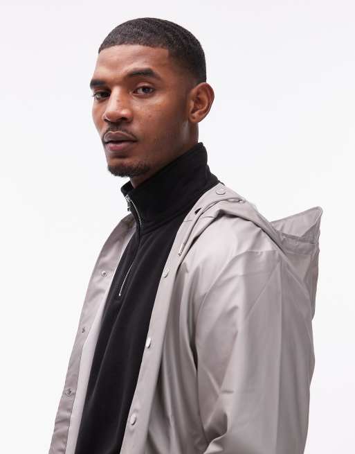 Rains 12020 long waterproof hooded jacket in metallic, 4 of 5