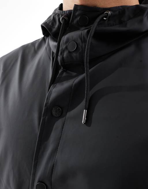 Rains 12020 unisex waterproof long jacket in black