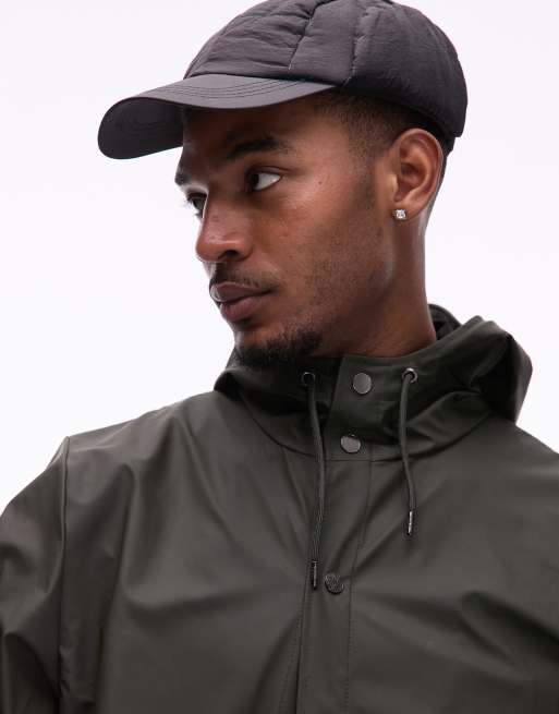 Rains long waterproof store jacket in green