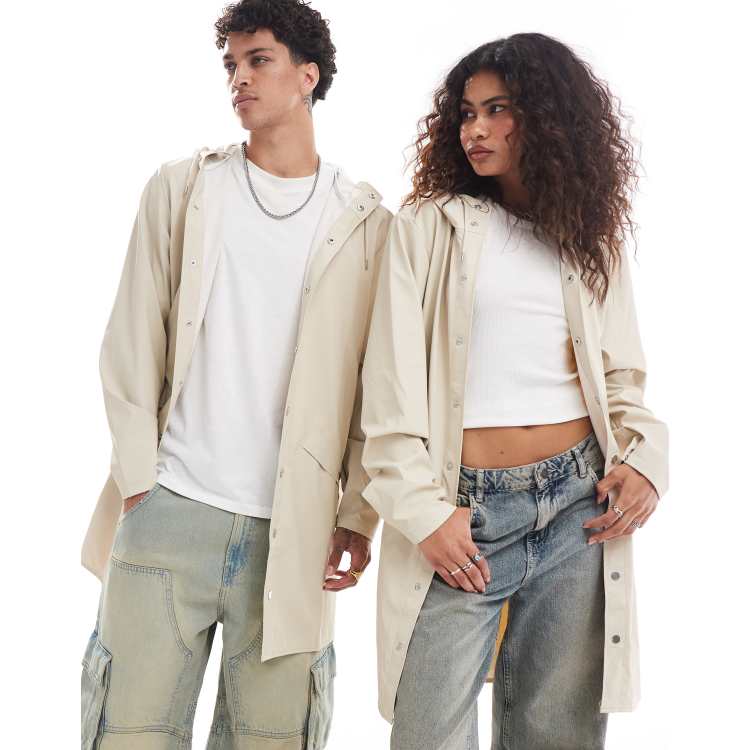 Veste Imperméable RAINS Femme - Modèle String W - Blanc Poudre - Polyester/polyuréthane - Printemps/été 2024