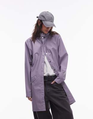 Rains - 12020 - Wasserdichte, lange Jacke in Staublila, exklusiv bei ASOS