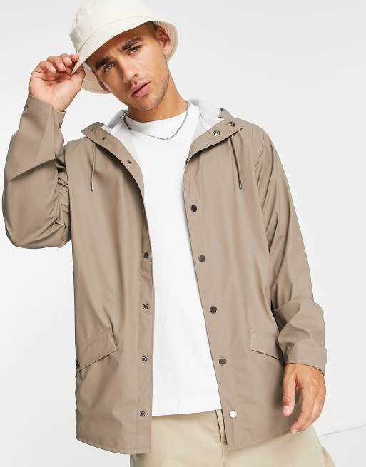 Rains 12020 waterproof jacket in taupe