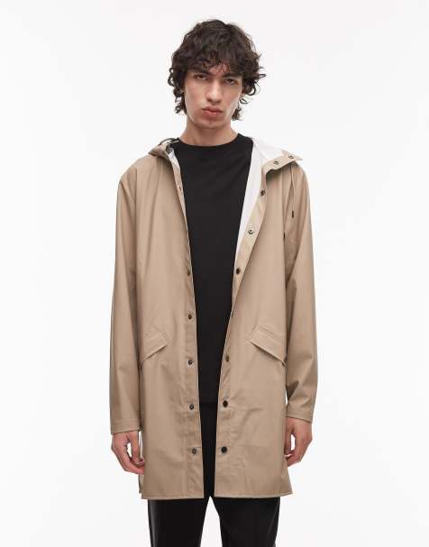 Rains 12020 waterproof long jacket in beige - view 1