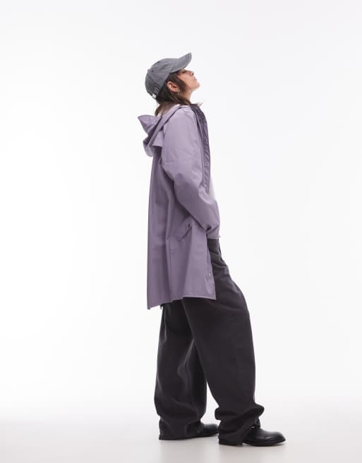 Rains 12020 waterproof long jacket in dusty purple exclusive to ASOS