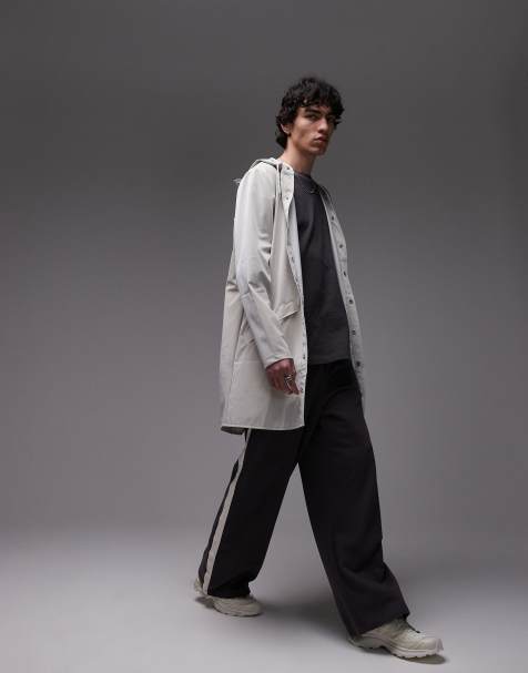 Rains 12020 waterproof long jacket in stone - view 1