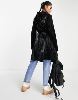 rains long jacket velvet black