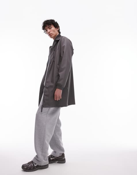 Rains 12080 waterproof long storm breaker jacket in gray - view 1