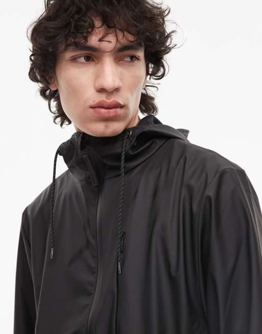 Rains 12080 zip through waterproof long storm breaker jacket in black, 5 of 5