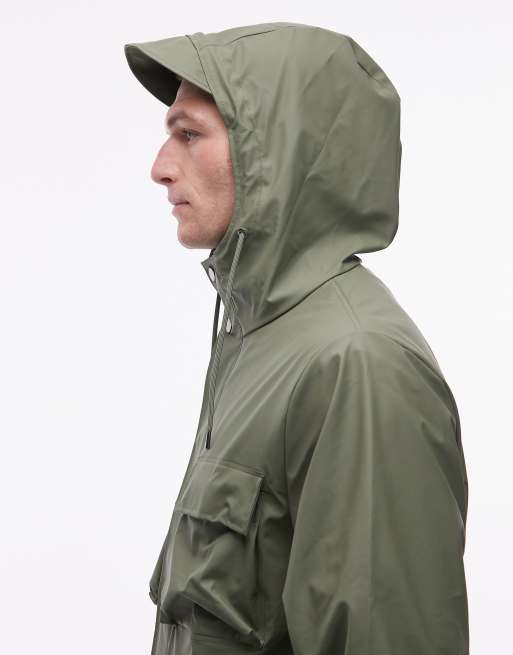 Rains - 12210 - Waterbestendig cargojack met zakken en capuchon in groen, 3 van 5