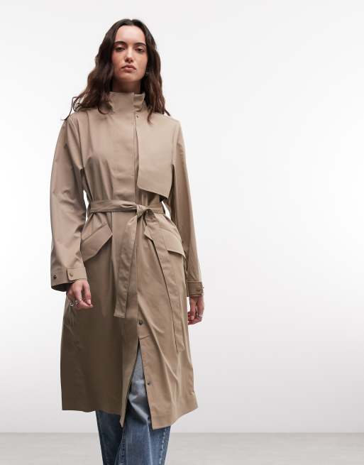 Rains - 12560 Suva - Impermeabile rigido beige con cintura, 3 di 4