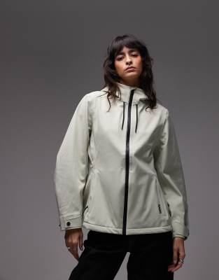 Rains 12570 Suva Waterproof Softshell Hooded Jacket In Green
