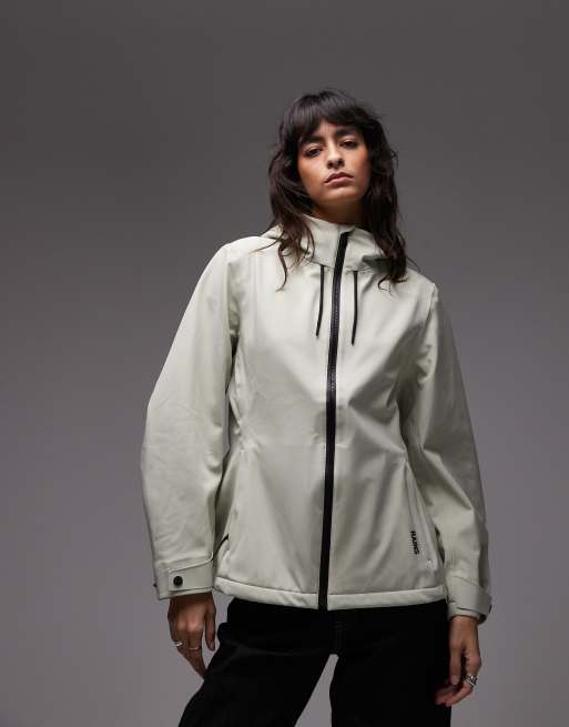 Rains 12570 Suva waterproof softshell hooded jacket in light green