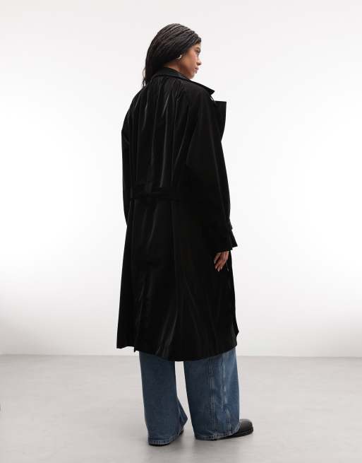 Rains 12620 waterproof belted double-breasted trench coat in black crocodile, 4 of 4