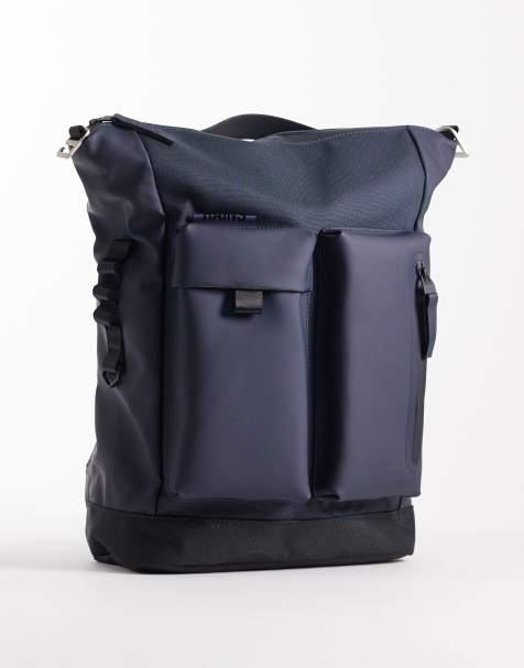 Rains 12960 Otaru waterproof pocket backpack in navy - view 1