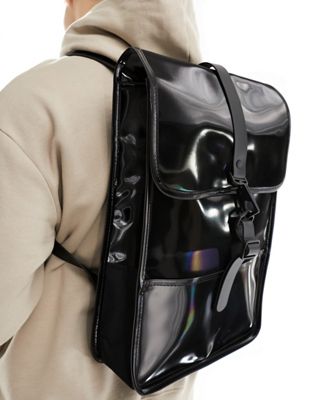 Rains 13020 Unisex Waterproof Backpack Mini In Shiny Black