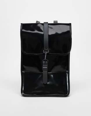 13020 unisex waterproof backpack mini in shiny black