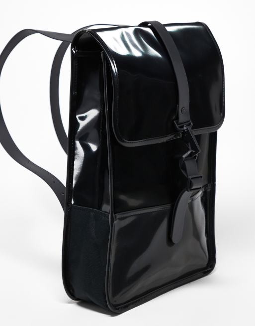 Shiny black backpack online