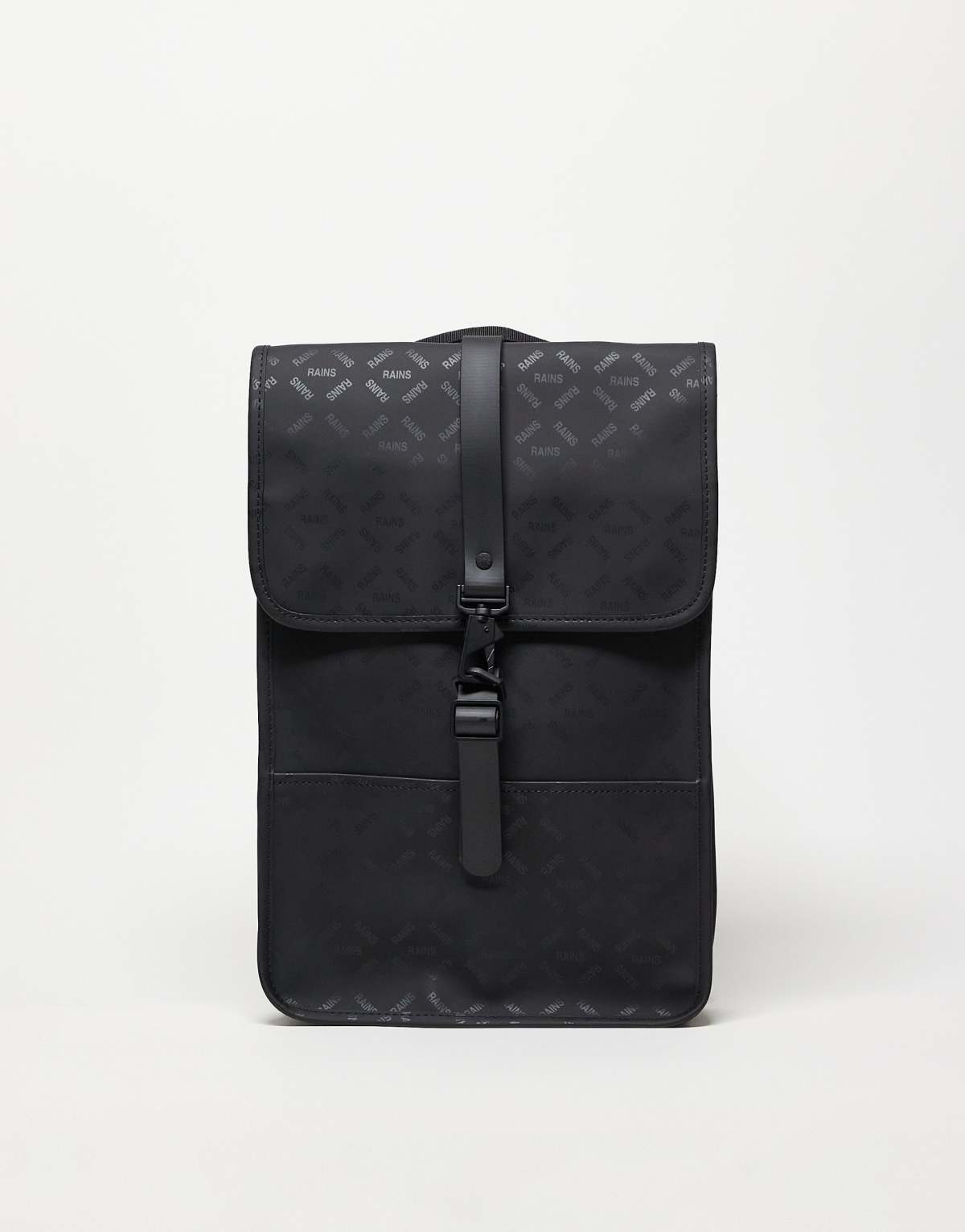 Rains 13020 waterproof mini backpack with tonal logo in black