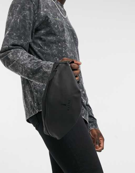 Black Leather Mini bum bag