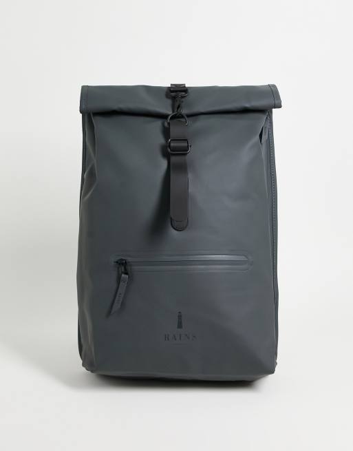 Rains 1316 roll top rucksack in gray ASOS