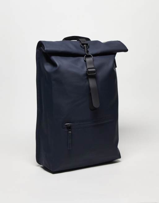 Rains 1316 rolltop backpack in navy ASOS