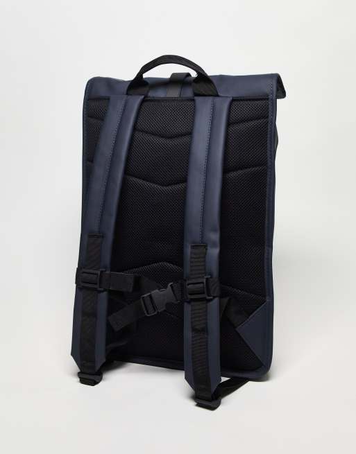 Rains 1316 rolltop backpack in navy ASOS