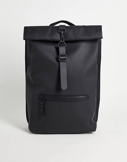 Bags Rains 13160 waterproof roll top backpack in black 