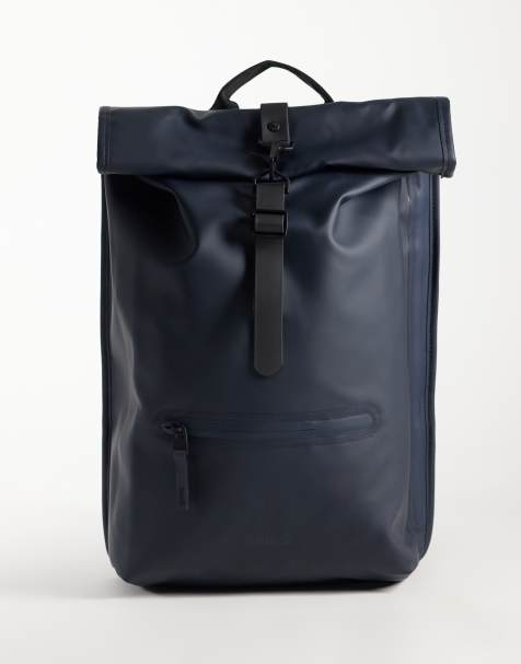 Rains 13320 plecak rolltop w kolorze niebieskim - view 1