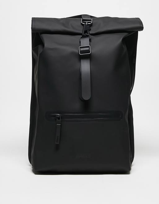 Roll top 2025 backpack black