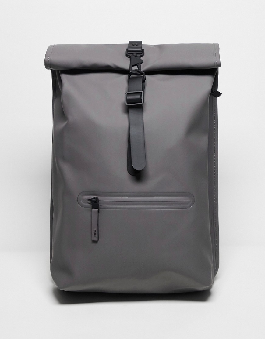 Rains 13320 unisex waterproof roll top backpack in grey