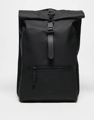 Rains Uomo Nero Rolltop Rucksack - Immagine 10