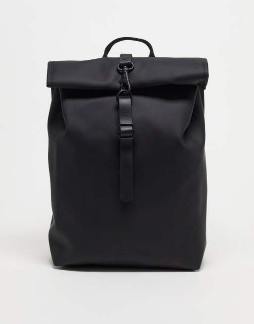 Rains 13610 waterproof rolltop rucksack mini in black | ASOS