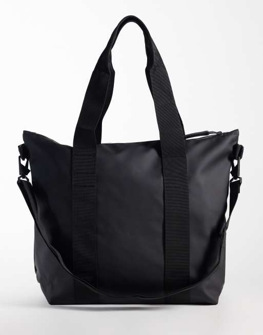Rains 14160 unisex waterproof tote bag mini in black, 4 of 4