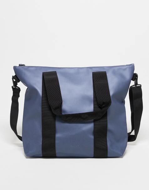 Rains 14160 waterproof mini tote bag in shiny blue - view 1
