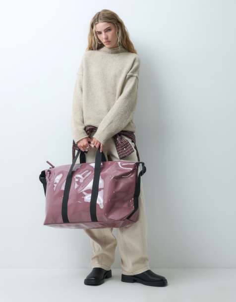 Rains 14200 Hilo waterproof weekend duffel bag in shiny mauve - view 1