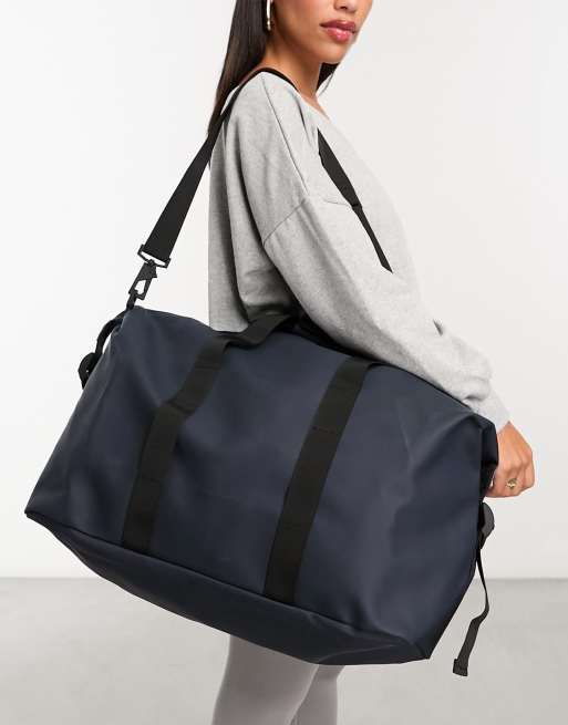 Rains 14200 unisex waterproof weekend duffel bag in navy ASOS